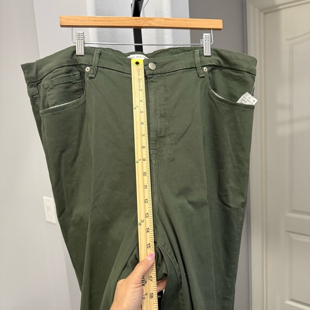 Good American Women's Size 24 Green Good Waist‎ Palazzo Wide Leg Pant Jeans - Picture 7 of 11